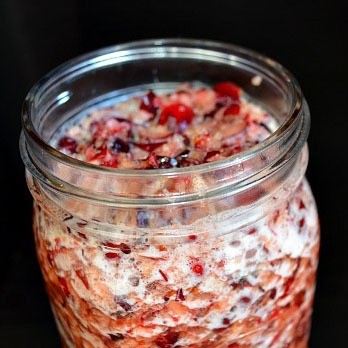 fermented cranberry sauce square