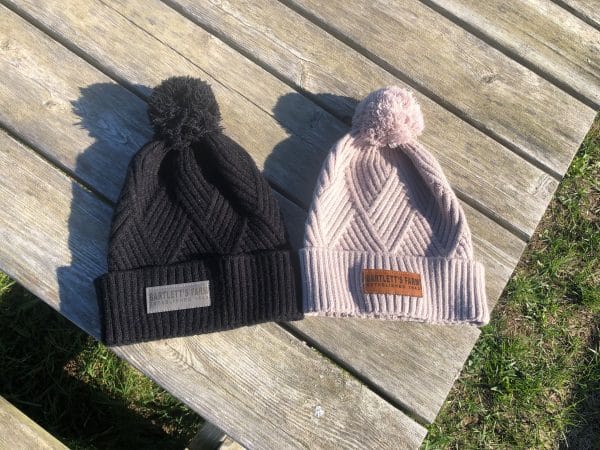 Textured Leather Patch Beanie